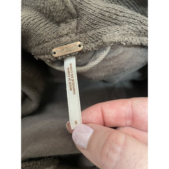 Free People Size 6  Drape Open Front Coated‎ Denim Moto Jacket - Picture 7 of 7